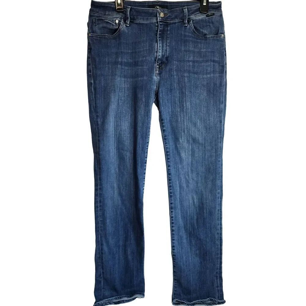 Mavi Women's Size 32 Kendra High Rise Straight Leg Denim Blue Jeans Stretch